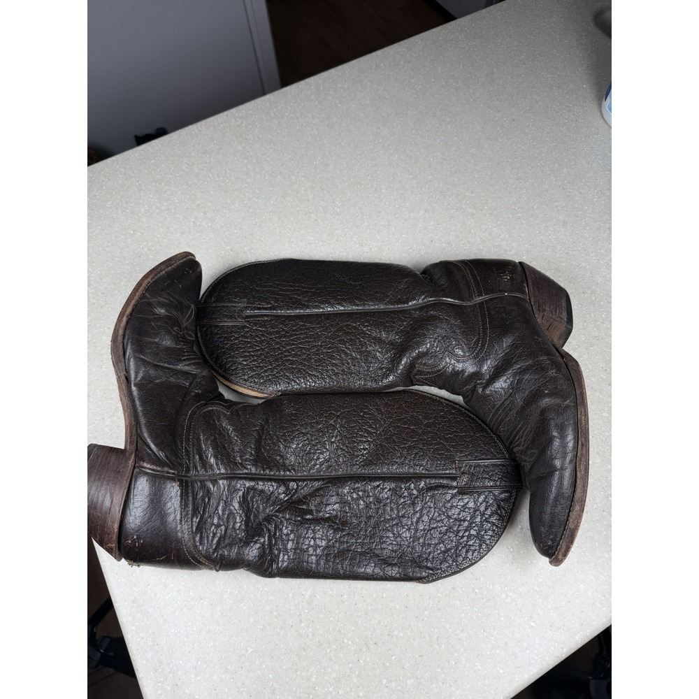 Justin Men's Boots Brown Leather Western Cowboy Boots Style 1310 Size 9 D - Picture 7 of 11
